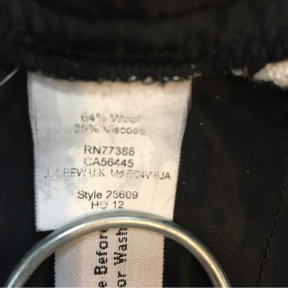 J. Crew Cafe Capri Mid Rise Wool Blend Tiny White Polka Dots Black Cropped Pants - Picture 7 of 15